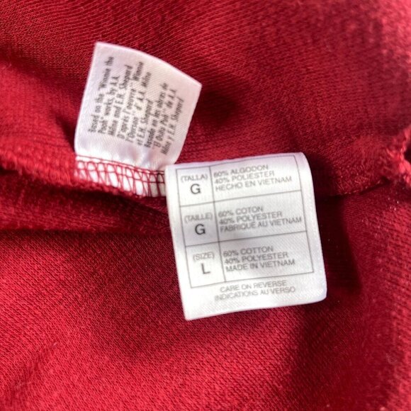 Disney Womens Winnie the Pooh Piglet Embroidered Ribbed Sweater SZ L Red Button - Picture 8 of 12